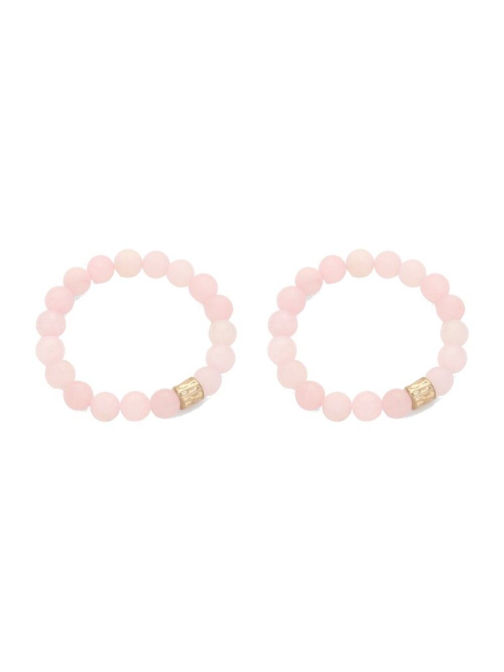 2 Matching Rose Quartz Bracelets - Mom and Daughter or Best Friend Set
